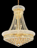 14 Lights Crystal chandelier dress with crystal ball in gold finish