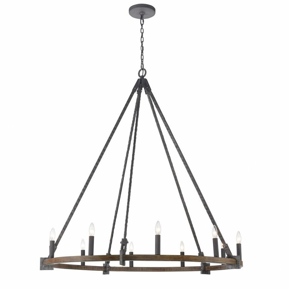 Bailey Street Home - 2499-BEL-4965758 - Epsom Leas - 10 Light Chandelier In Farmhouse Style-52 Inches Tall and 49.75 Inches Wide