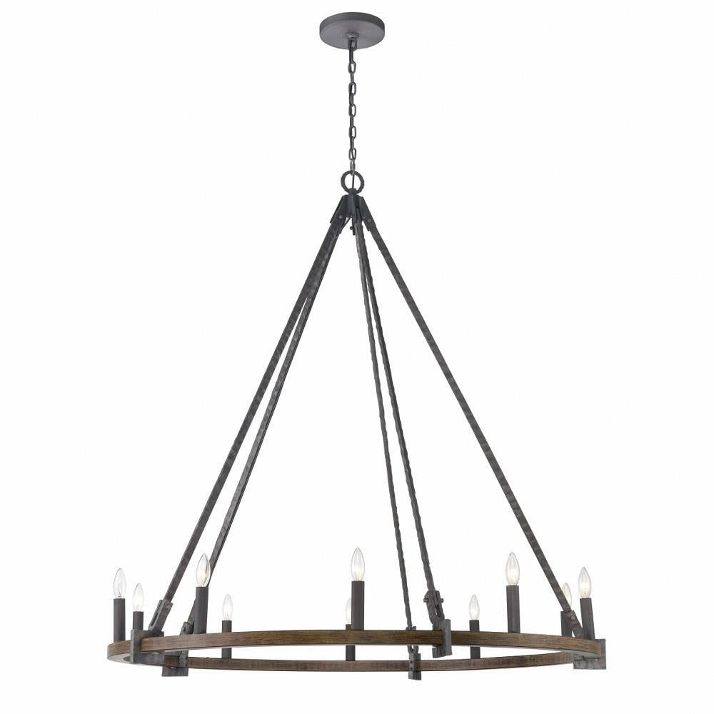 Bailey Street Home - 2499-BEL-4965758 - Epsom Leas - 10 Light Chandelier In Farmhouse Style-52 Inches Tall and 49.75 Inches Wide