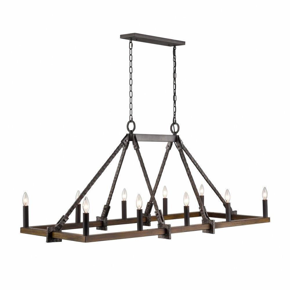 Bailey Street Home - 2499-BEL-4965759 - Epsom Leas - 10 Light Linear Chandelier In Farmhouse Style-24.25 Inches Tall and 56 Inches Wide
