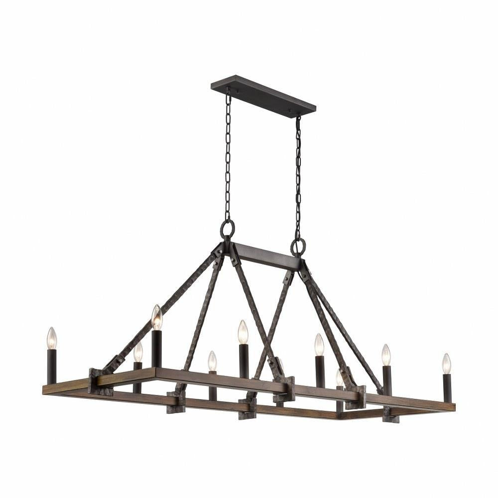 Bailey Street Home - 2499-BEL-4965759 - Epsom Leas - 10 Light Linear Chandelier In Farmhouse Style-24.25 Inches Tall and 56 Inches Wide