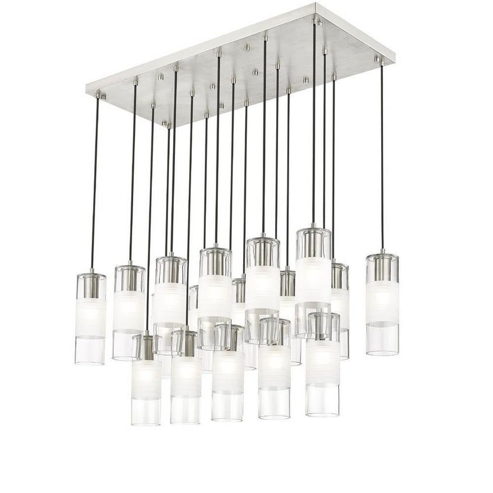 Bailey Street Home - 372-BEL-1325508 - Rock Quadrant - 17 Light Linear Chandelier In Contemporary Style-14.25 Inches Tall and 18 Inches Wide
