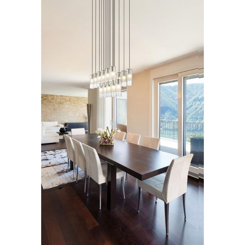 Bailey Street Home - 372-BEL-1325508 - Rock Quadrant - 17 Light Linear Chandelier In Contemporary Style-14.25 Inches Tall and 18 Inches Wide