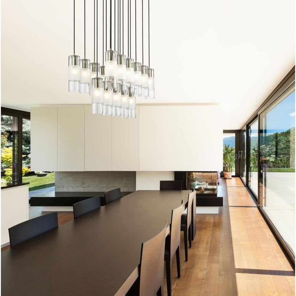Bailey Street Home - 372-BEL-1325508 - Rock Quadrant - 17 Light Linear Chandelier In Contemporary Style-14.25 Inches Tall and 18 Inches Wide
