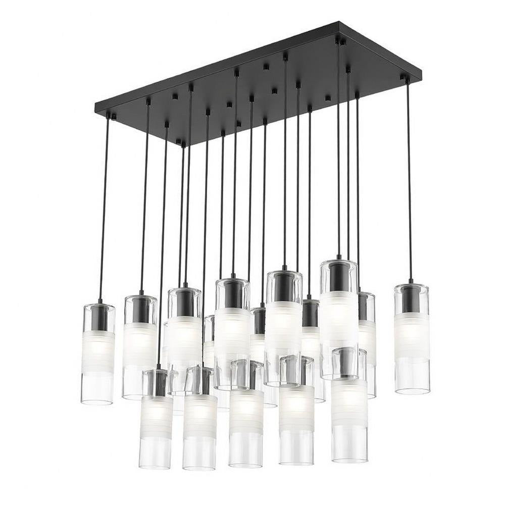 Bailey Street Home - 372-BEL-1325508 - Rock Quadrant - 17 Light Linear Chandelier In Contemporary Style-14.25 Inches Tall and 18 Inches Wide