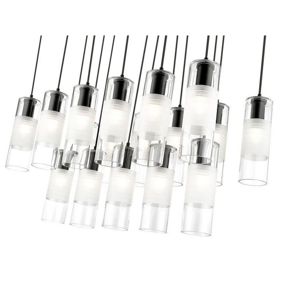 Bailey Street Home - 372-BEL-1325508 - Rock Quadrant - 17 Light Linear Chandelier In Contemporary Style-14.25 Inches Tall and 18 Inches Wide