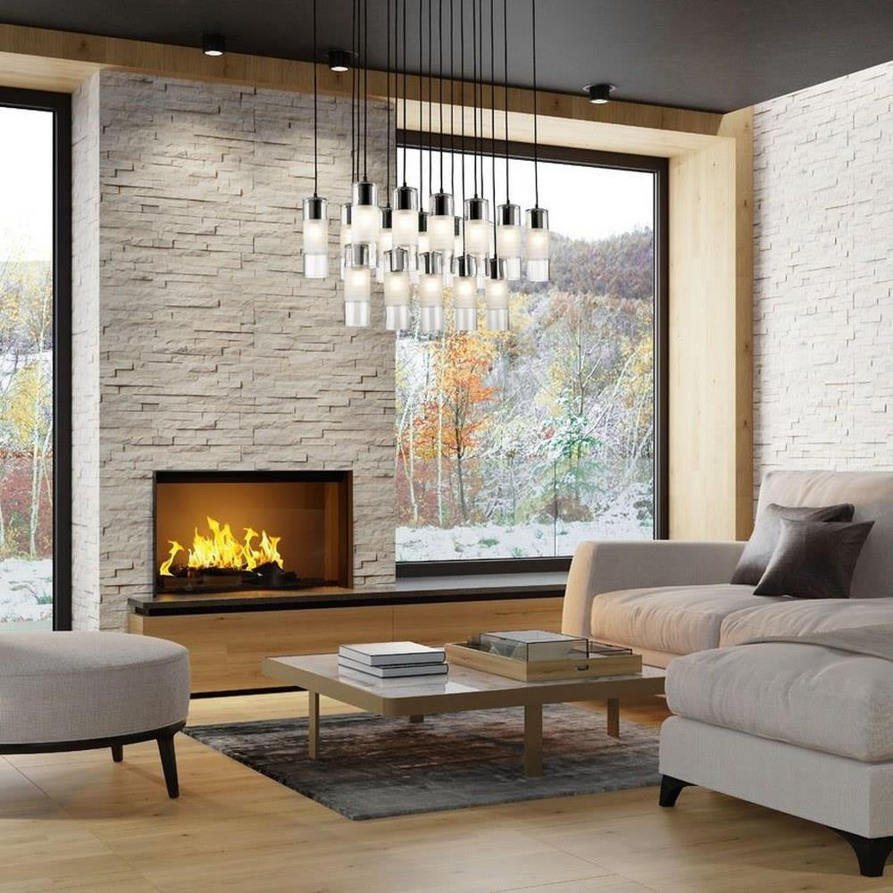Bailey Street Home - 372-BEL-1325508 - Rock Quadrant - 17 Light Linear Chandelier In Contemporary Style-14.25 Inches Tall and 18 Inches Wide