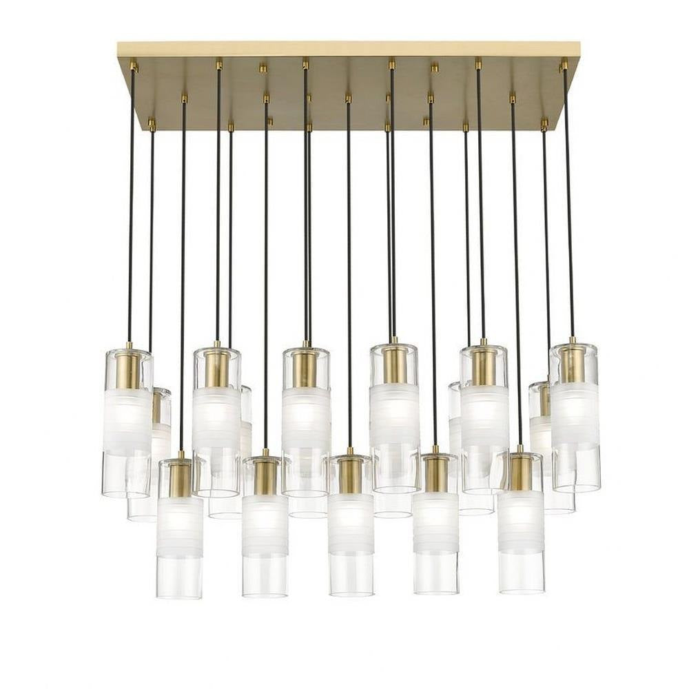 Bailey Street Home - 372-BEL-1325508 - Rock Quadrant - 17 Light Linear Chandelier In Contemporary Style-14.25 Inches Tall and 18 Inches Wide