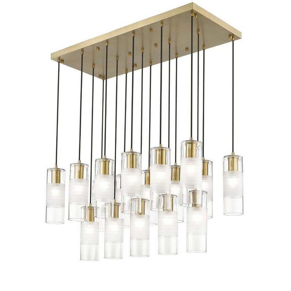 Bailey Street Home - 372-BEL-1325508 - Rock Quadrant - 17 Light Linear Chandelier In Contemporary Style-14.25 Inches Tall and 18 Inches Wide