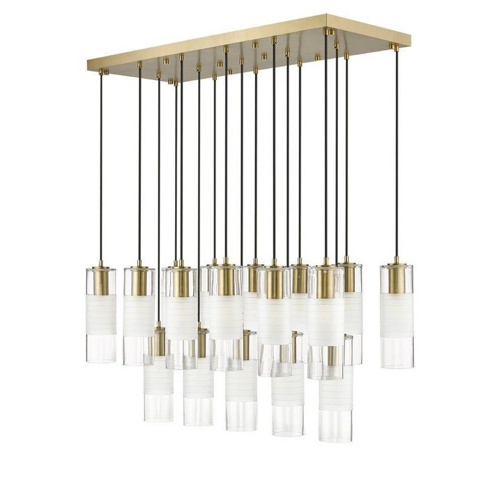 Bailey Street Home - 372-BEL-1325508 - Rock Quadrant - 17 Light Linear Chandelier In Contemporary Style-14.25 Inches Tall and 18 Inches Wide