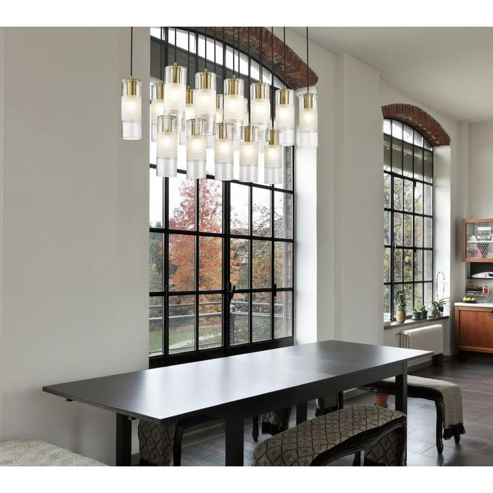Bailey Street Home - 372-BEL-1325508 - Rock Quadrant - 17 Light Linear Chandelier In Contemporary Style-14.25 Inches Tall and 18 Inches Wide