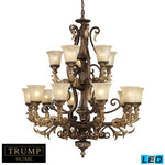 Led Chandelier In Burnt Bronze