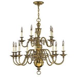 Cambridge Burnished Brass Fifteen-Light Chandelier