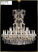 36 Lights Maria Theresa crystal chandelier dressed with clear crystal