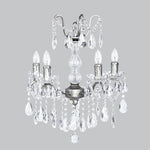Pewter Four-Light Glass Center Crystal Mini Chandelier