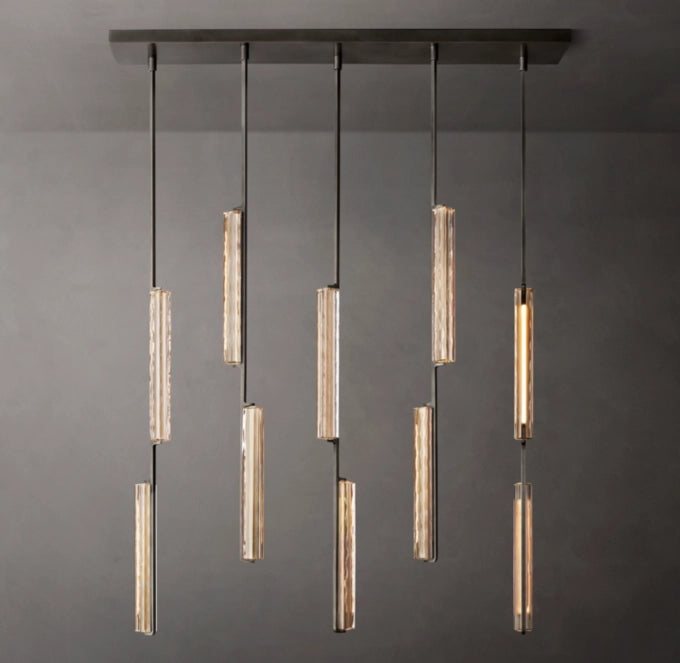 Audubon Crystal Linear Chandelier 54"