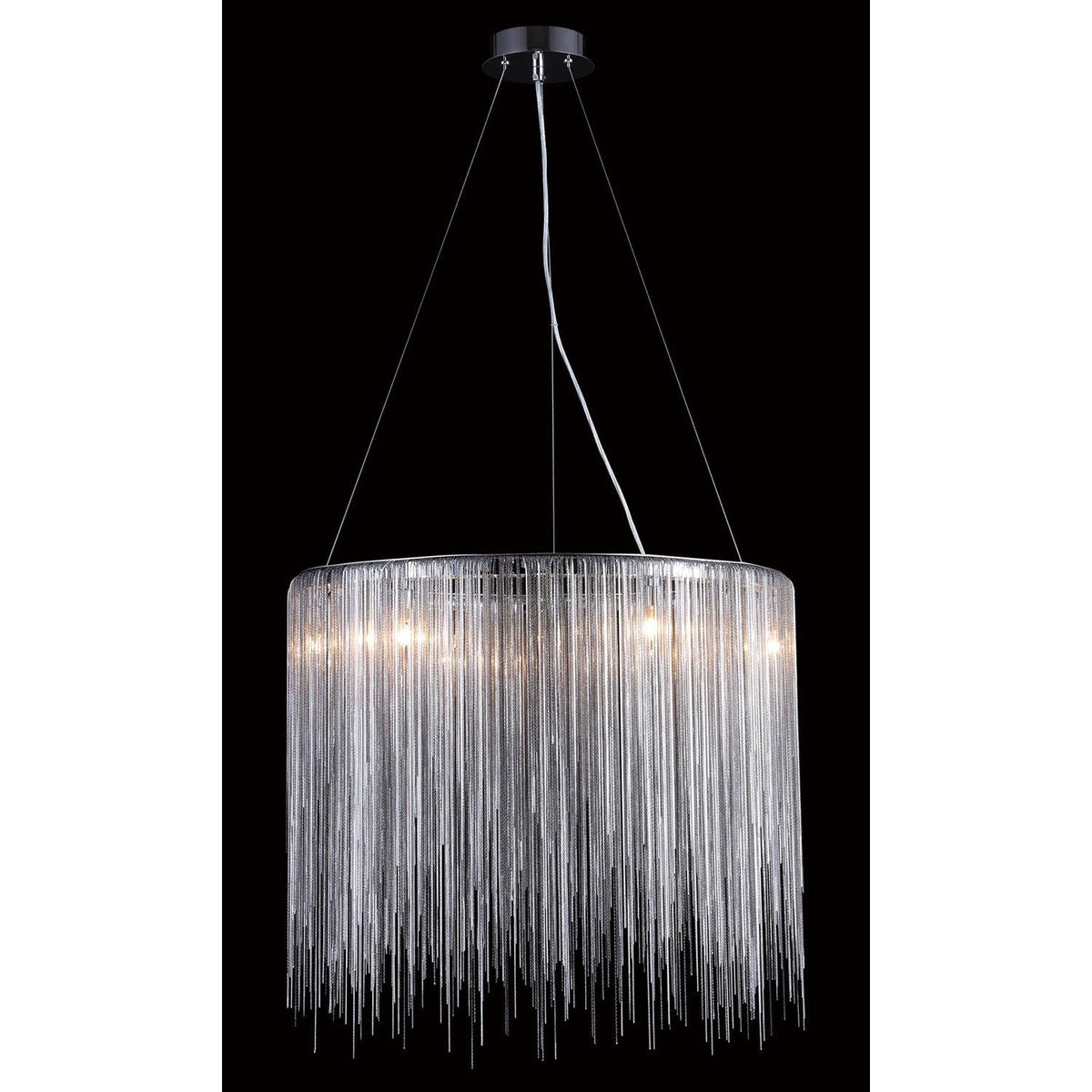 Fountain Blvd. Chrome 24-Inch Eight-Light Round Chandelier