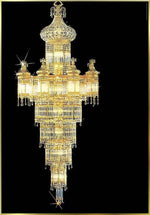 Entryway/ foyer large crystal chandelier in gold plated finish