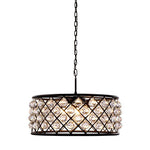 Madison Mocha Brown Six-Light Pendant with Faceted Clear Crystals