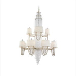 Silver Leaf 24-Light Large Chandelier