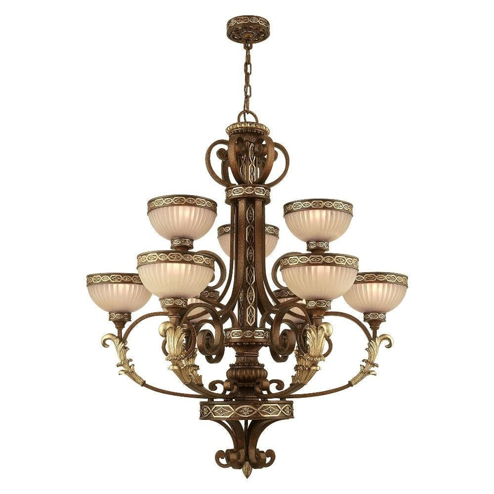 Livex Lighting - 8529-64 - Seville - 9 Light Chandelier in French Country Style - 34 Inches wide by 40 Inches high