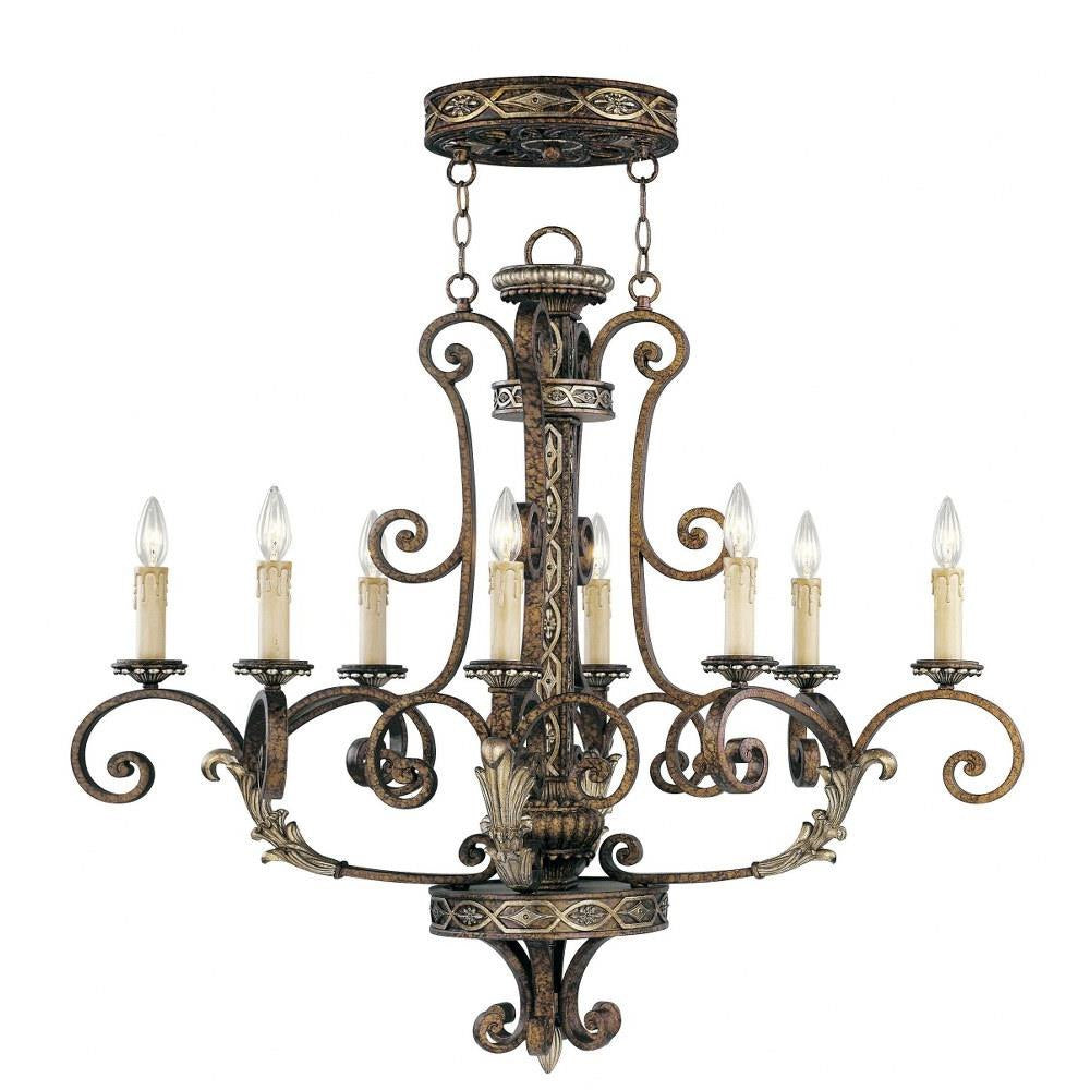 Livex Lighting - 8538-64 - Seville - 8 Light Oval Chandelier in French Country Style - 21.5 Inches wide by 36 Inches high