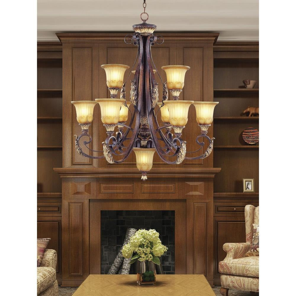 Livex Lighting - 8579-63 - Villa Verona - 10 Light Chandelier in Mediterranean Style - 33.25 Inches wide by 38 Inches high