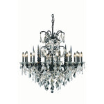 Athena Dark Bronze Sixteen-Light Chandelier with Clear Royal Cut Crystals
