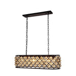 Madison Mocha Brown Six-Light Pendant with Golden Teak Crystals