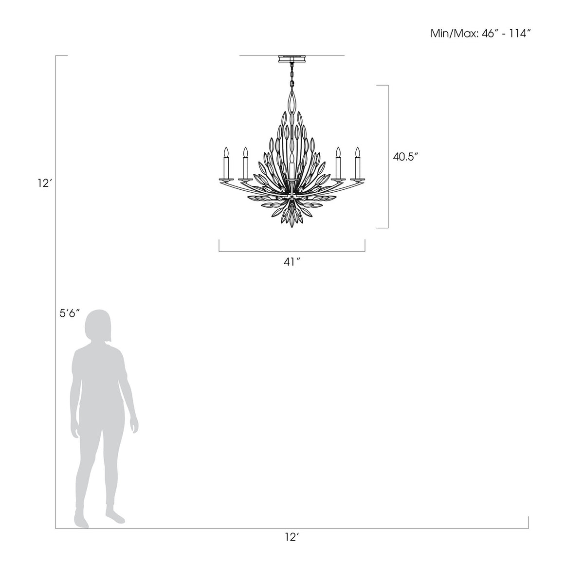 LILY BUDS 41" W Round Chandelier