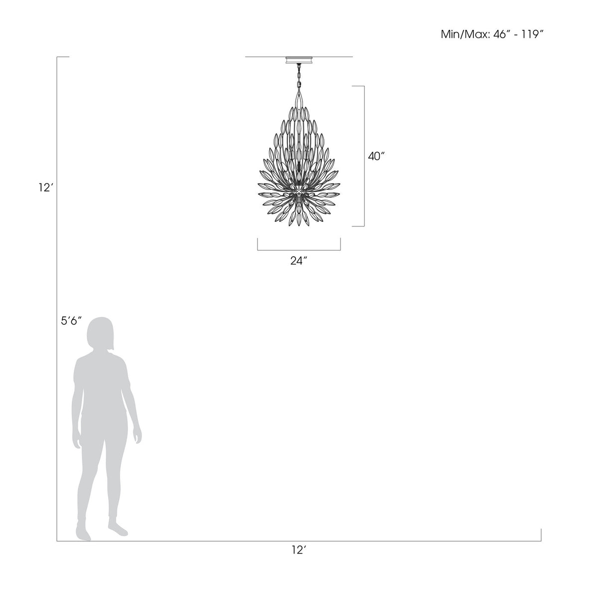LILY BUDS 24" W Round Pendant
