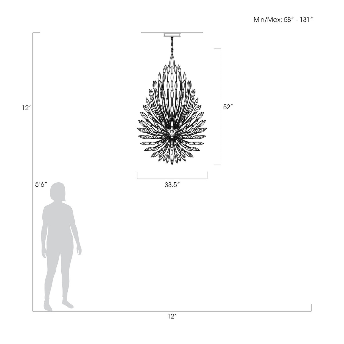 LILY BUDS 33.5" W Round Pendant