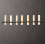 Ravelle Linear Milk Glass Chandelier 59"