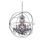 Geneva Dark Bronze Sixty-Inch Pendant with Silver Shade Crystals