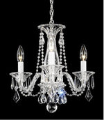 Silver Three-Light Clear Heritage Handcut Crystal Chandelier, 14W x 13H x 14D