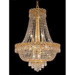 Gold Twelve-Light 20-Inch Chandelier with Royal Cut Clear Crystal