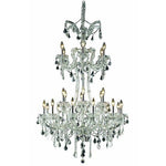 Maria Theresa Elegant Cut Crystal Chrome 24 Light 50-in Chandelier