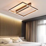 Square Double Frame Metal Aluminum Creative LED Nordic Ceiling Light Fixture