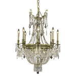 Esperanza Antique Bronze Twelve-Light 26-Inch Chandelier with Royal Cut Clear Crystal