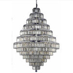 Chrome Thirty-Eight Light 42-Inch Thirteen-Tier Chandelier with Royal Cut Golden Teak Smoky Crystal