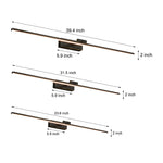 Modern Copper Adjustable LED Bathroom Vanity Light with Rotatable Rod and Linear Acrylic Shade