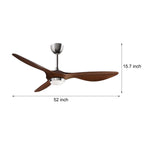 Envy 52" 3-Blade LED Ceiling Fan with Lights and Remote 6 Fan Speeds Ceiling Fan Light for Living Room