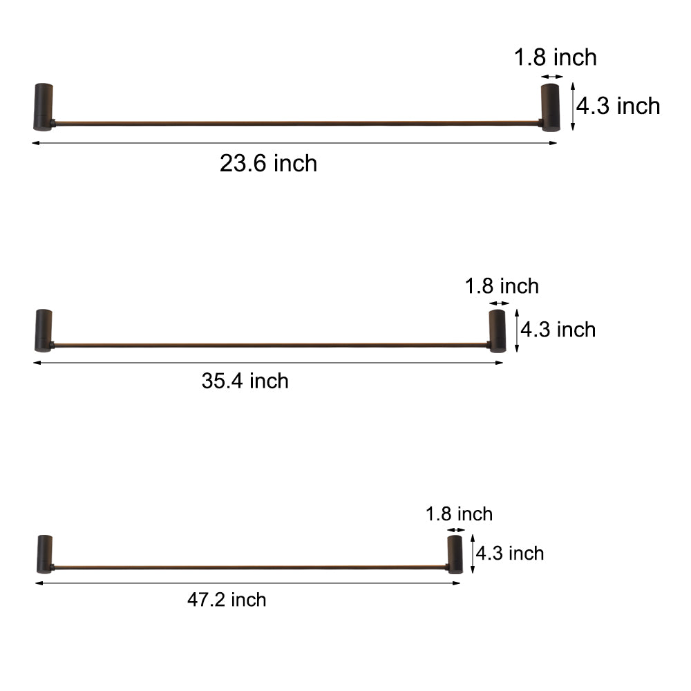 Modern Black LED Linear Ceiling Lights - L 23.6''/35.5''/47.2'