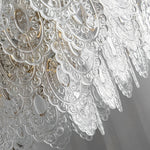 Glass LED 3 Step Dimming Luxury Pearls Decor French Style Chandelier