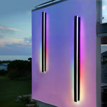 Black Long Strip LED RGB Outdoor Waterproof Wall Light