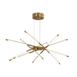 Modern Stepless Dimming Long Strip Sputnik LED Chandelier - Gold/Black+Gold