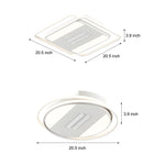 Square Round Stepless Dimming LED Mute White Modern Bladeless Ceiling Fans