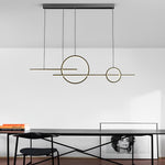 Long Strip Circles Three Step Dimming Stepless Dimmable LED Chandelier