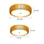 Creative Wood Round 3 Step Dimming LED Nordic Bedroom Ceiling Lights