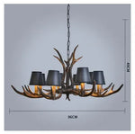 Retro Antlers LED Chandelier Table Dining Room Kitchen Interior Lighting Fixture